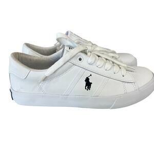 Polo Ralph Lauren Geoff II White and Navy Sneakers – Junior/Boy Size 5